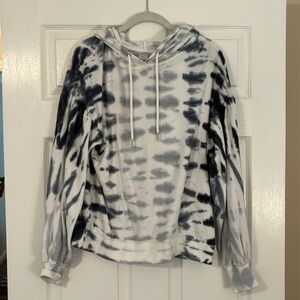 Blue Tie-Dye Long Sleeve Hoodie